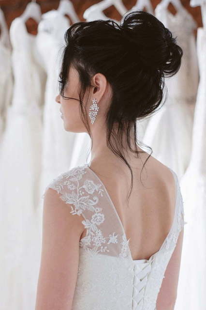 Пышное свадебное платье с цветочным кружевом Blance. Силуэт Пышное. Цвет Белый / Молочный. Вид 7