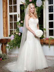 Расшитое платье рыбка русалка с жемчугом и стеклярусом 8796. Силуэт Рыбка. Цвет Белый / Молочный. Вид 1