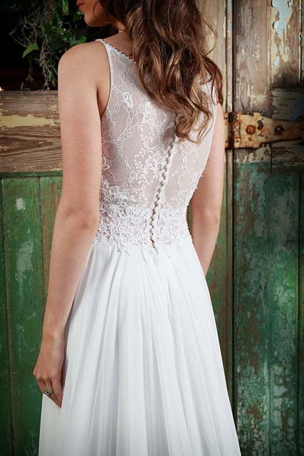 Шифоновое платье в греческом стиле 7850. Силуэт А-силуэт. Цвет Белый / Молочный. Вид 5