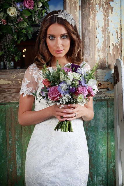 Свадебное платье годе с прозрачной спинкой 8789. Силуэт Рыбка. Цвет Белый / Молочный. Вид 2