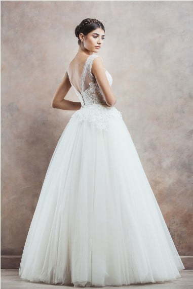 Пышное свадебное платье принцессы юбка пака 9775. Силуэт Пышное. Цвет Белый / Молочный. Вид 2