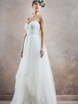 Свадебное платье в стиле прованс с летящим рукавом 5434. Силуэт А-силуэт. Цвет Белый / Молочный. Вид 1