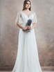 Свадебное платье в стиле прованс с летящим рукавом 5434. Силуэт А-силуэт. Цвет Белый / Молочный. Вид 2