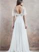 Свадебное платье в стиле прованс с летящим рукавом 5434. Силуэт А-силуэт. Цвет Белый / Молочный. Вид 3