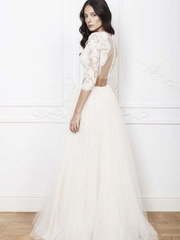 Кружевной топ и юбка свадебное платье 454. Силуэт А-силуэт. Цвет Белый / Молочный. Вид 2