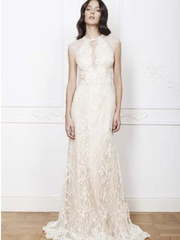 Свадебное платье в богемнос стиле со съемной юбкой трансформер 1717. Силуэт Прямое. Цвет Айвори / Капучино. Вид 1