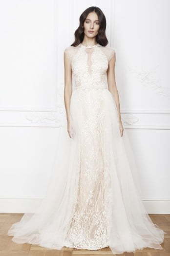 Свадебное платье в богемнос стиле со съемной юбкой трансформер 1717. Силуэт Прямое. Цвет Айвори / Капучино. Вид 2