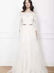 Нежное платье с кружевным верхом Goddess. Силуэт А-силуэт. Цвет Белый / Молочный. Вид 1