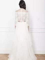 Нежное платье с кружевным верхом Goddess. Силуэт А-силуэт. Цвет Белый / Молочный. Вид 2