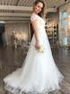 Корсетное легкое свадебное платье Fontana. Силуэт А-силуэт. Цвет Белый / Молочный. Вид 3