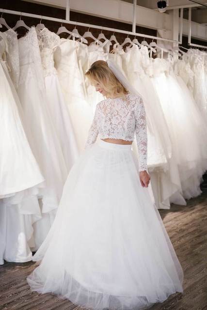 Комплект из фатиновой юбки и топа. Силуэт А-силуэт. Цвет Белый / Молочный. Вид 4