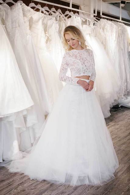 Комплект из фатиновой юбки и топа. Силуэт А-силуэт. Цвет Белый / Молочный. Вид 5