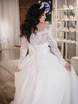 Кружевное свадебное платье с длинным рукавом Nimfa. Силуэт Пышное. Цвет Белый / Молочный. Вид 4