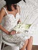Короткое свадебное платье футляр из кружева Lady Lace. Силуэт Прямое. Цвет Белый / Молочный. Вид 4