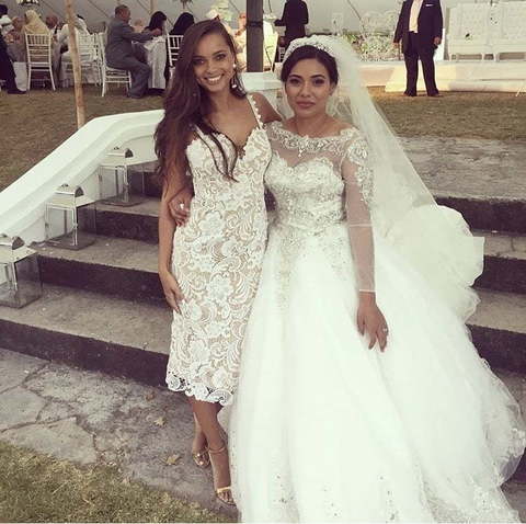 Короткое свадебное платье футляр из кружева Lady Lace. Силуэт Прямое. Цвет Белый / Молочный. Вид 5