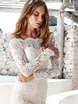 Кружевное короткое свадебное платье Mini Lace. Силуэт Прямое. Цвет Белый / Молочный. Вид 2