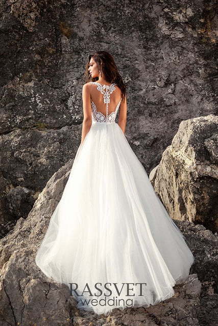 Свадебное платье Гвен. Силуэт А-силуэт. Цвет Белый / Молочный. Вид 2