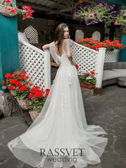 Свадебное платье Мальта. Силуэт А-силуэт. Цвет Белый / Молочный. Вид 2