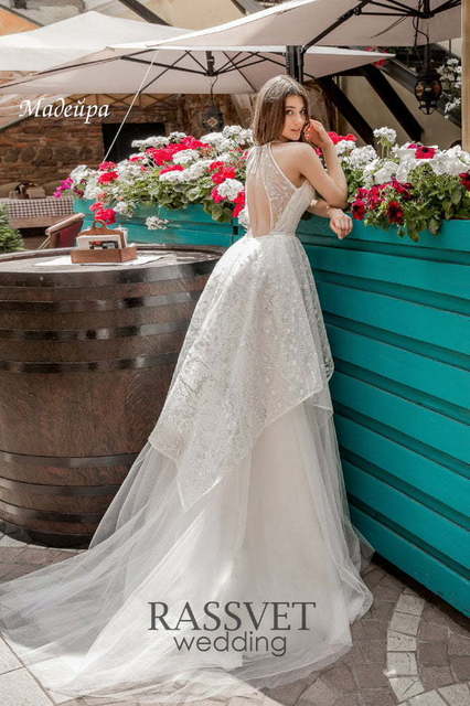 Свадебное платье Мадейра. Силуэт А-силуэт. Цвет Белый / Молочный. Вид 2