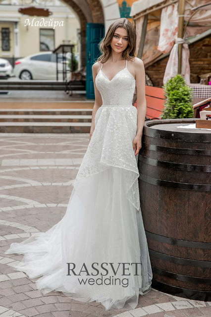 Свадебное платье Мадейра. Силуэт А-силуэт. Цвет Белый / Молочный. Вид 3