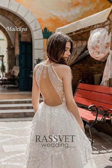 Свадебное платье Мадейра. Силуэт А-силуэт. Цвет Белый / Молочный. Вид 4