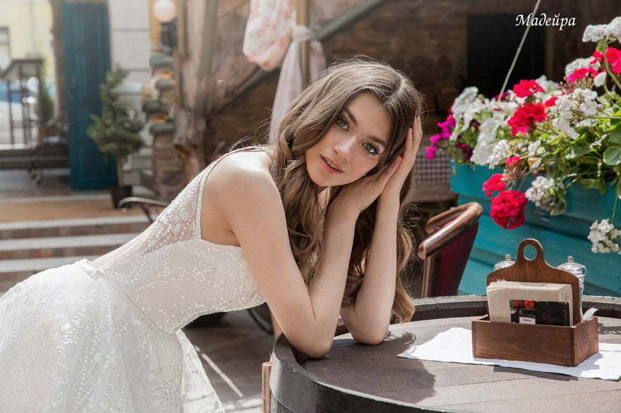 Свадебное платье Мадейра. Силуэт А-силуэт. Цвет Белый / Молочный. Вид 5