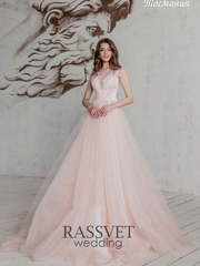 Свадебное платье Тасмания. Силуэт А-силуэт. Цвет оттенки Розового. Вид 1