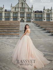 Свадебное платье Арабика. Силуэт А-силуэт. Цвет Айвори / Капучино. Вид 2