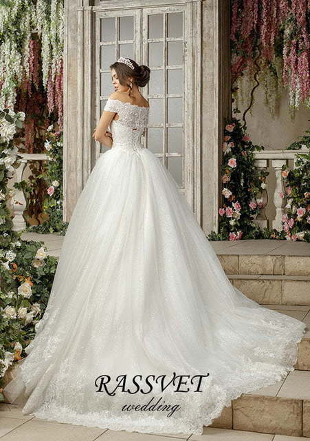 Свадебное платье Николетта. Силуэт Пышное, А-силуэт. Цвет Белый / Молочный. Вид 2