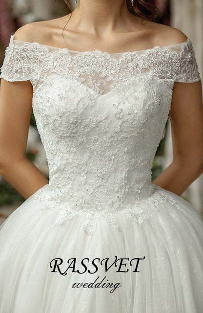 Свадебное платье Николетта. Силуэт Пышное, А-силуэт. Цвет Белый / Молочный. Вид 5