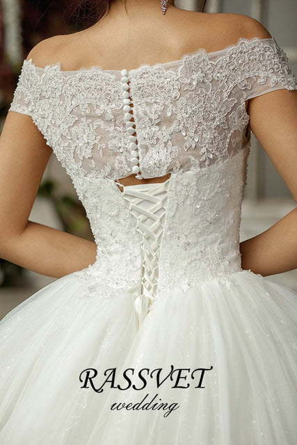 Свадебное платье Николетта. Силуэт Пышное, А-силуэт. Цвет Белый / Молочный. Вид 6