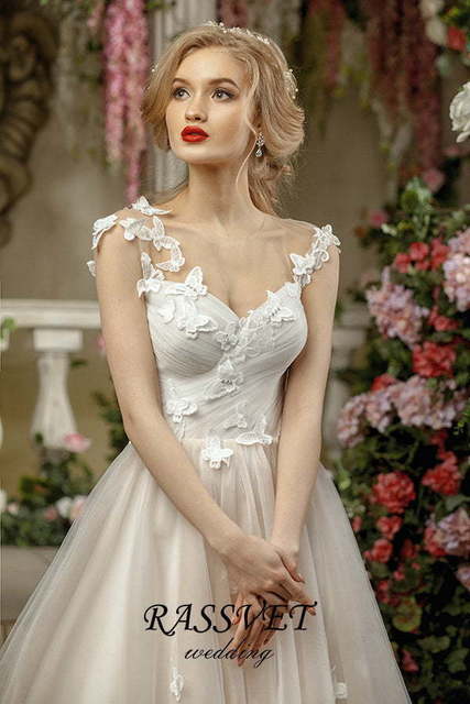 Свадебное платье Папиллионс. Силуэт А-силуэт. Цвет оттенки Розового. Вид 5