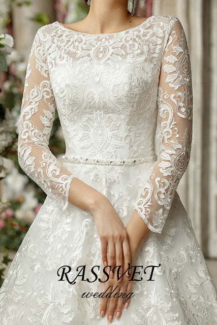 Свадебное платье Жюли. Силуэт А-силуэт. Цвет Белый / Молочный. Вид 5