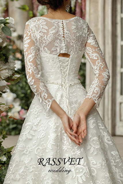 Свадебное платье Жюли. Силуэт А-силуэт. Цвет Белый / Молочный. Вид 6