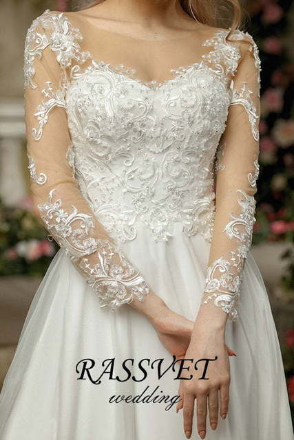 Свадебное платье Ноелла. Силуэт А-силуэт. Цвет Белый / Молочный. Вид 5