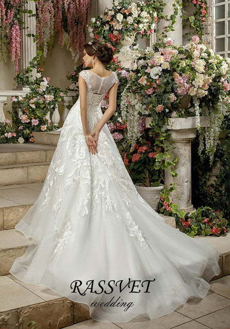 Свадебное платье Джулия. Силуэт А-силуэт. Цвет Белый / Молочный. Вид 2