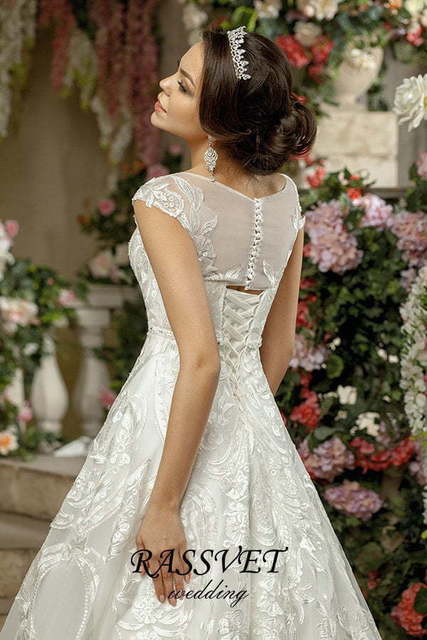 Свадебное платье Джулия. Силуэт А-силуэт. Цвет Белый / Молочный. Вид 4