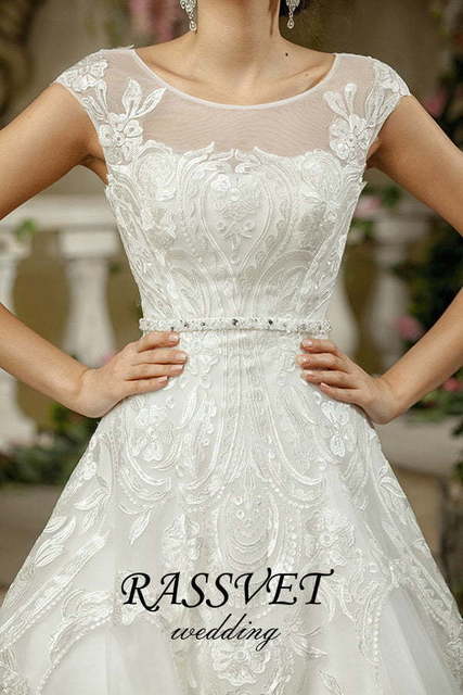 Свадебное платье Джулия. Силуэт А-силуэт. Цвет Белый / Молочный. Вид 5