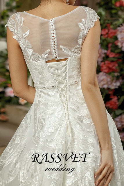 Свадебное платье Джулия. Силуэт А-силуэт. Цвет Белый / Молочный. Вид 6