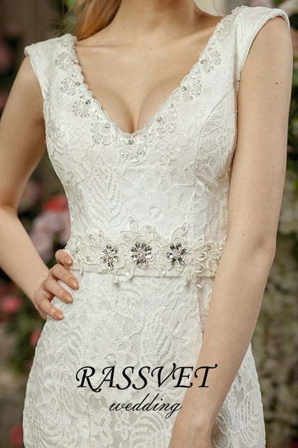 Свадебное платье Аделия. Силуэт Рыбка. Цвет Белый / Молочный. Вид 5