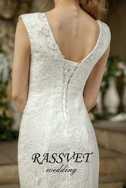 Свадебное платье Аделия. Силуэт Рыбка. Цвет Белый / Молочный. Вид 6