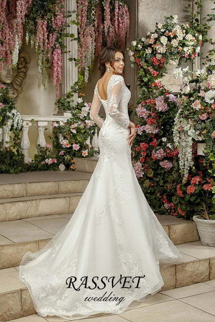 Свадебное платье Моник. Силуэт Рыбка. Цвет Белый / Молочный. Вид 2