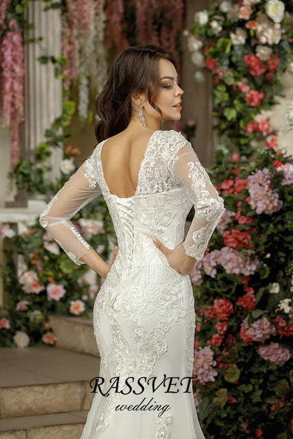 Свадебное платье Моник. Силуэт Рыбка. Цвет Белый / Молочный. Вид 4