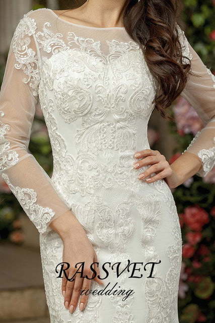 Свадебное платье Моник. Силуэт Рыбка. Цвет Белый / Молочный. Вид 5