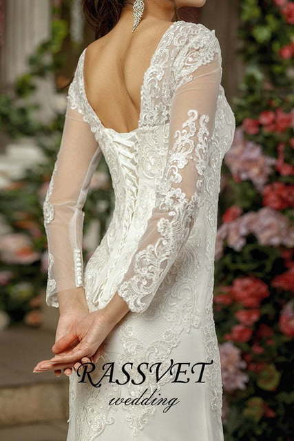 Свадебное платье Моник. Силуэт Рыбка. Цвет Белый / Молочный. Вид 6