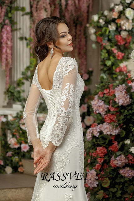 Свадебное платье Моник. Силуэт Рыбка. Цвет Белый / Молочный. Вид 7