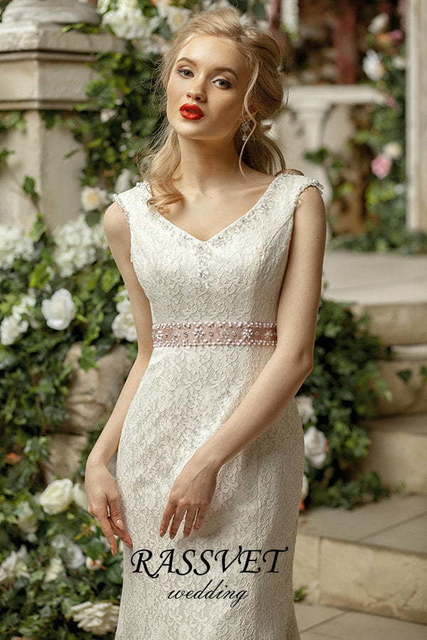 Свадебное платье Ивет. Силуэт Рыбка. Цвет Белый / Молочный. Вид 3