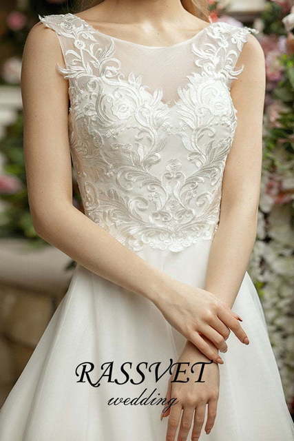 Свадебное платье Рени. Силуэт А-силуэт. Цвет Белый / Молочный. Вид 5