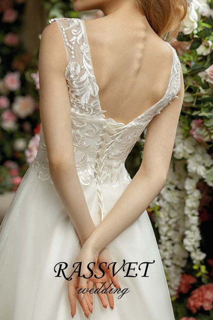 Свадебное платье Рени. Силуэт А-силуэт. Цвет Белый / Молочный. Вид 6