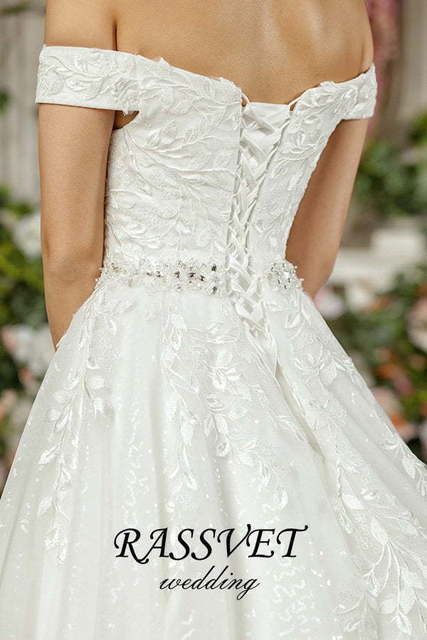 Свадебное платье Риккарда. Силуэт А-силуэт. Цвет Белый / Молочный. Вид 6